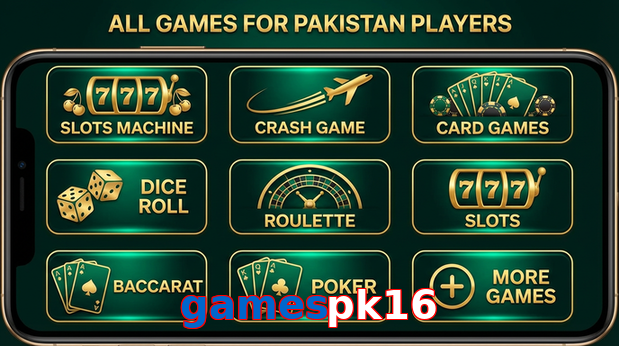 Main screen of Gamespk16 games page for PK players